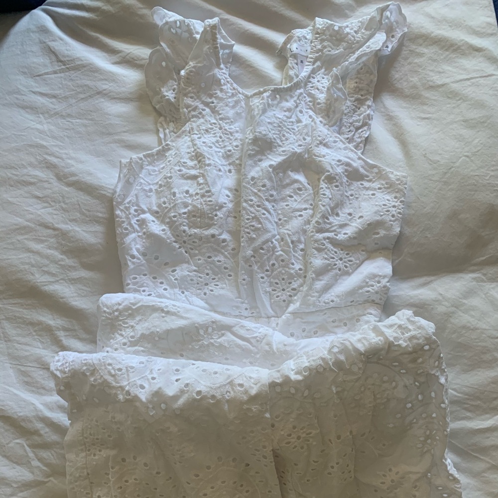 White Eyelet Jumpsuit